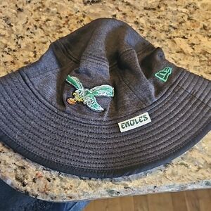 New Era Charcoal Kids Bucket Hat with Eagle Embroidery